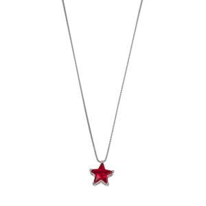 Collana argento con ciondolo stella zircone rosso gioia vera