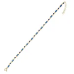 Bracciale argento con bagno in oro giallo con zirconi blu laura p