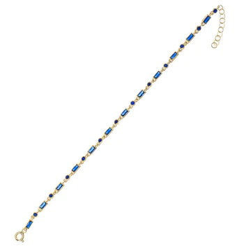 Bracciale argento con bagno in oro giallo con zirconi blu laura p