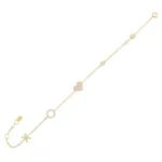Bracciale argento con bagno in oro giallo e simboli impreziositi da pave di zirconi bianchi laura p