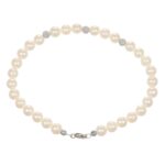 Bracciale con sfere satinate in oro e chiusura oro bianco kioto