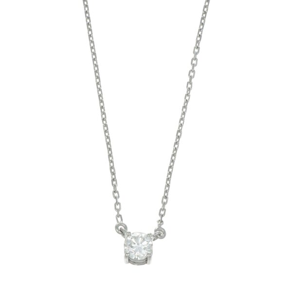 Collana oro bianco punto luce con diamante