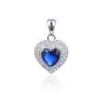 Ciondolo argento cuore con zirconi