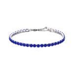 Bracciale in acciaio uomo con cristalli blu