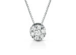 Collana oro bianco  con ciondolo diamanti