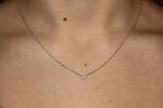 Collana oro bianco  con ciondolo diamanti