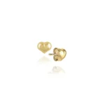 Orecchini oro giallo nove carati lobo cuore