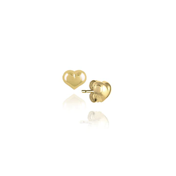 Orecchini oro giallo nove carati lobo cuore