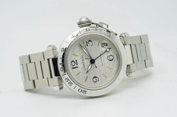 Cartier Pasha C GMT 35,5mm Silver Dial W31029M7 9115U