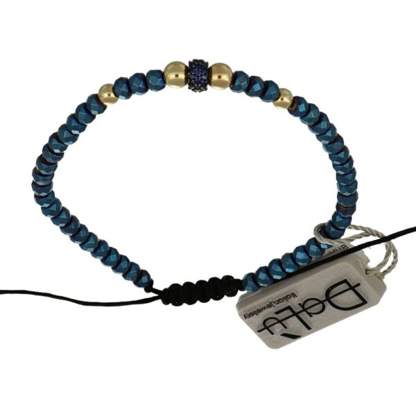 Bracciale oro giallo con ematite blu Dalù