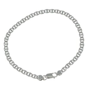 Bracciale oro bianco maglia piatta