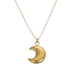 Collana oro giallo con ciondolo luna