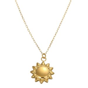 Collana oro giallo con ciondolo sole