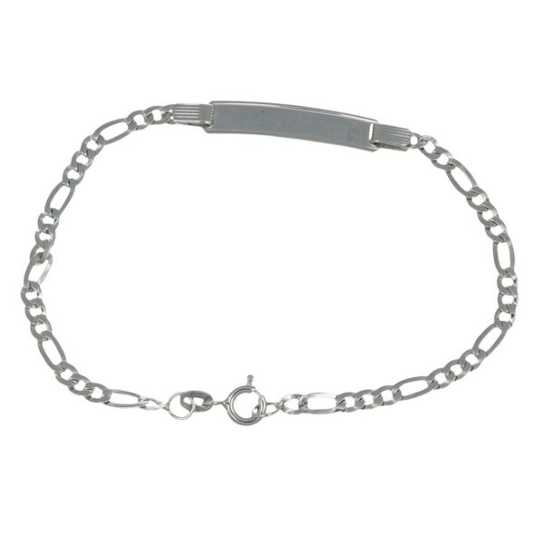 Bracciale oro bianco con targhetta