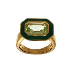 Anello in argento smaltato verde labrioro