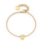 Bracciale acciaio dorato con gufo sagapo