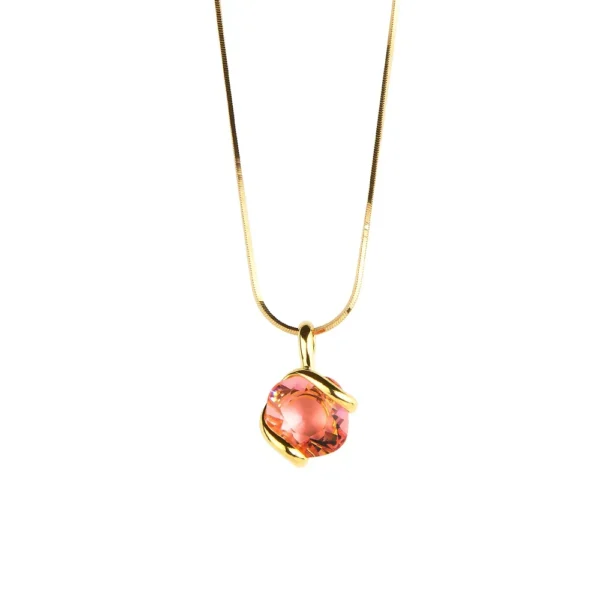 Collana argento dorato con pendente in ottone e cristalli andrea marazzini