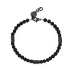 BRACCIALE RIOT IN ACCIAIO, PVD GUN E LAVA STONE