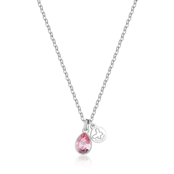 COLLANA LUCKY LIGHT IN ACCIAIO CON FARFALLA E CRISTALLI