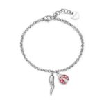 BRACCIALE FEELINGS  IN ACCIAIO 316L, CON COCCINELLA