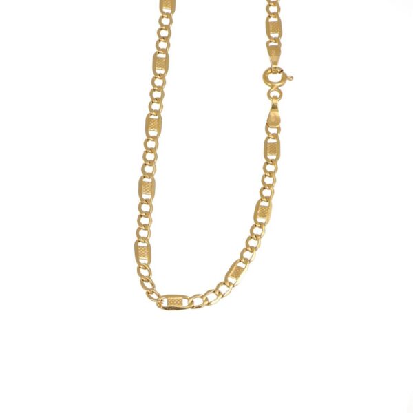 Collana oro giallo tre piu uno lucido satinata