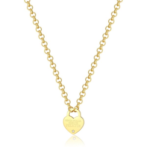 COLLANA BE MY ALWAYS IN ACCIAIO, PVD ORO E CRISTALLI