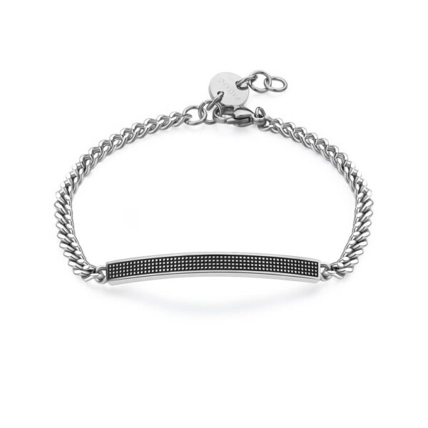 BRACCIALE PROUD IN ACCIAIO, CENTRALE INCISO E SMAL