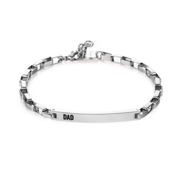BRACCIALE PROUD IN ACCIAIO 316L E CENTRALE CON SCRITTA DAD