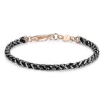 BRACCIALE RIPPLE IN ACCIAIO, PVD GUN BRUNITO E PVD