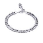 BRACCIALE RIPPLE IN ACCIAIO, CATENA GRUMETTA INTRECCIATA
