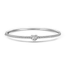 Bracciale argento rigido tennis con cuore
