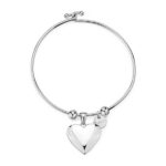 BRACCIALE RIGIDO STELLAR IN ACCIAIO 316L, CON PENDENDE CUORE
