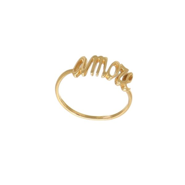 ANELLO ORO GIALLO SCRITTA LOVE