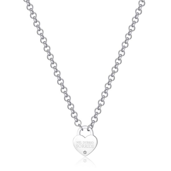 COLLANA BE MY ALWAYS IN ACCIAIO E CRISTALLO BIANCO