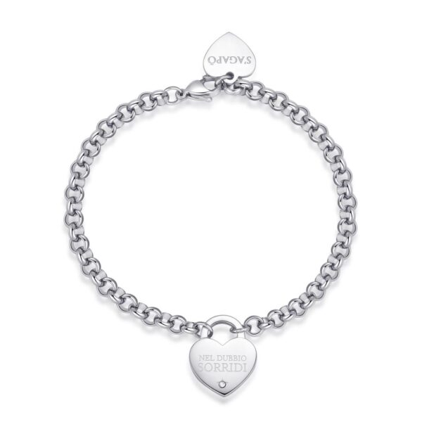 BRACCIALE BE MY ALWAYS IN ACCIAIO E CRISTALLO BIANCO