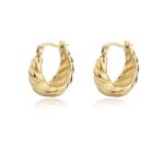 ORECCHINI CERCHIO CHUNKY IN ACCIAIO E PVD ORO