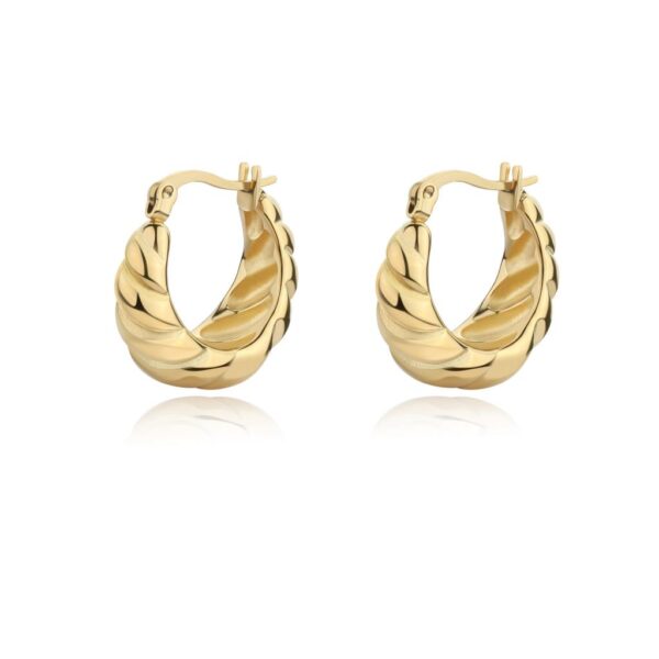 ORECCHINI CERCHIO CHUNKY IN ACCIAIO E PVD ORO