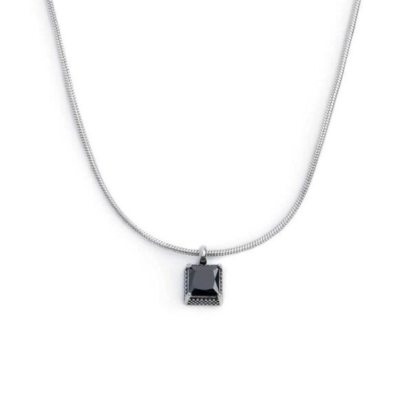 Collana con zircone nero quadrato