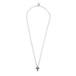 Collana con croce pendente con zirconi