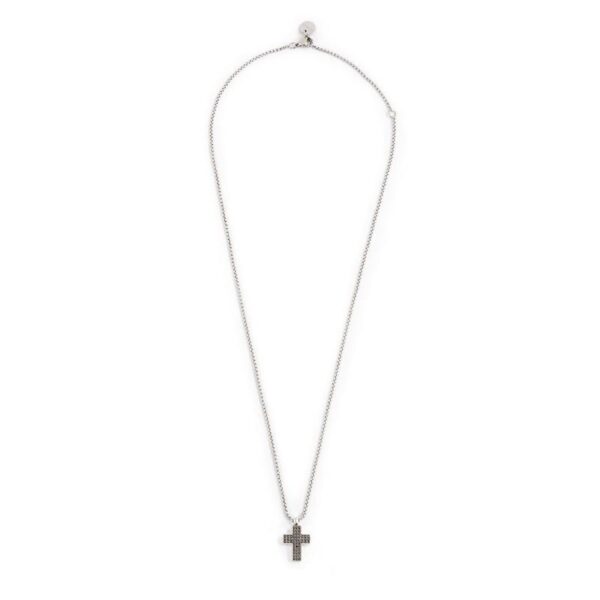 Collana con croce pendente con zirconi