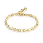 BRACCIALE RIPPLE IN ACCIAIO, PVD ORO, CATENA FORZATINA SPESSA