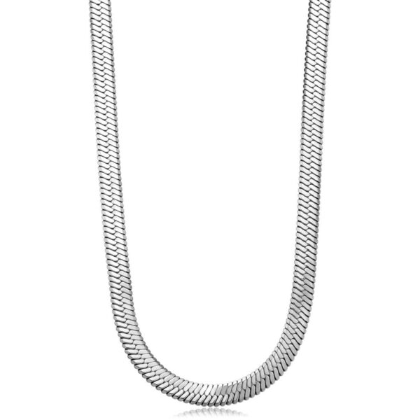 COLLANA CHUNKY IN ACCIAIO 316L, CATENA SNAKE PIATTA