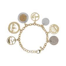 BRACCIALE CATENA ROLO CON CIONDOLI MONETE
