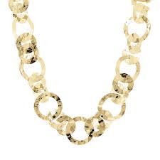 COLLANA CON MAGLIE AD ANELLI MARTELLATA PLACCATA IN ORO