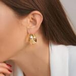 ORECCHINI PLACCATI IN ORO CERCHI  MARTELLATI GRADUATI