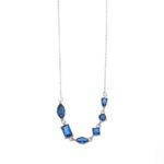 COLLANA ARGENTO CON ZIRCONI AZZURRI