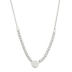 COLLANA ARGENTO CON ZIRCONI BIANCHI E LETTERA F