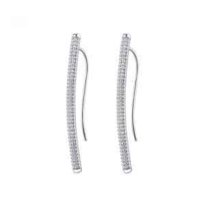 ORECCHINI LUNGHI BIANCA ARGENTO 925/1000 RODIO