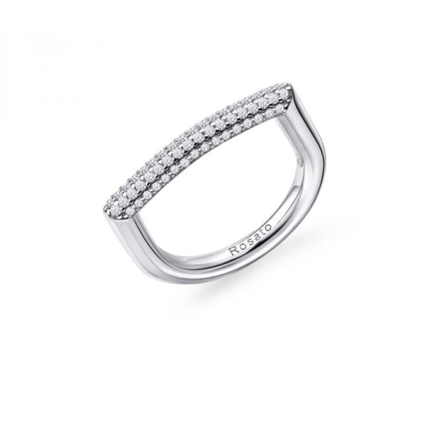 ANELLO BIANCA ARGENTO 925/1000 RODIO E CZ BIANCHI
