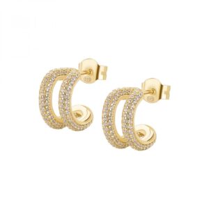 ORECCHINI BIANCA ARGENTO 925/1000 GALVANICA ORO GIALLO